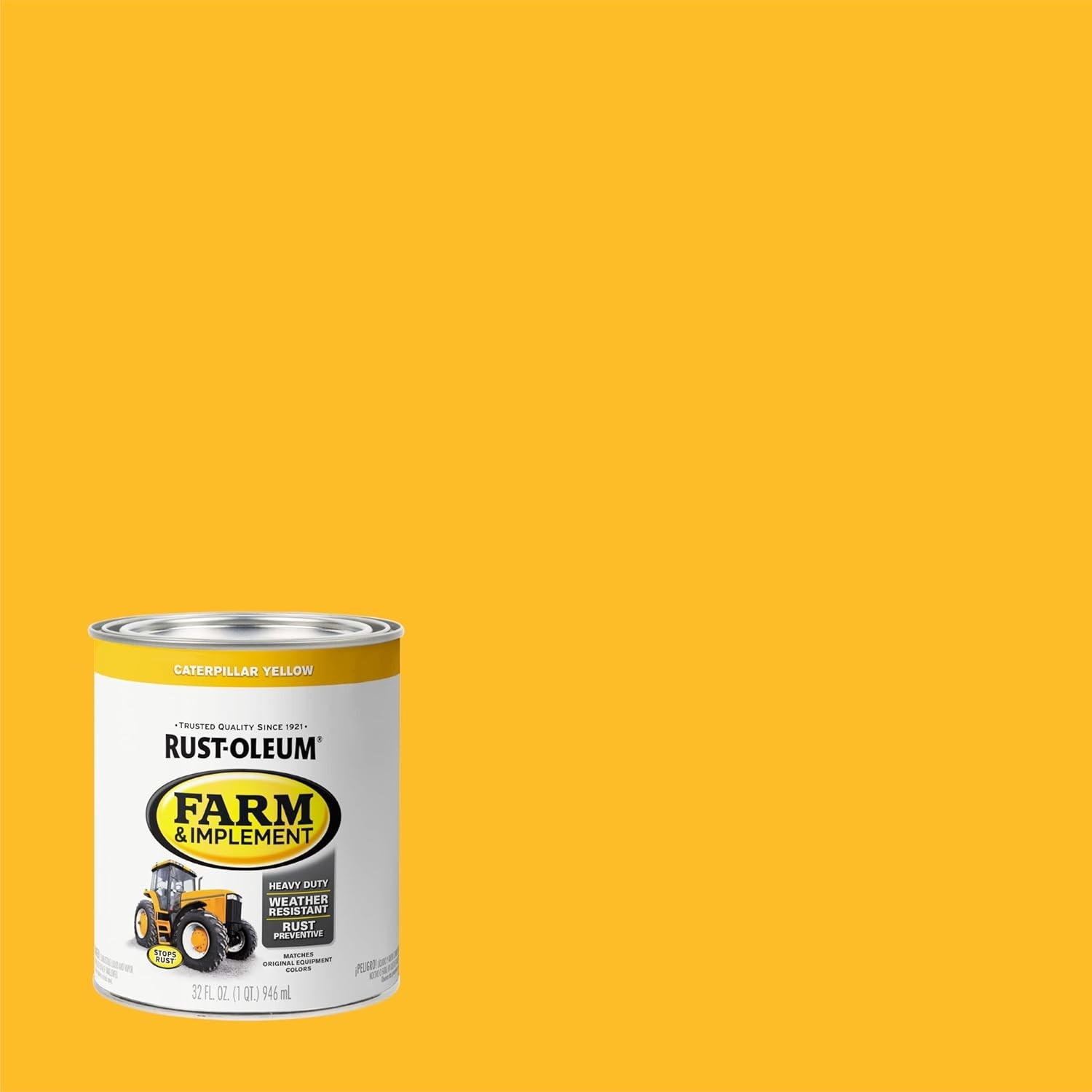 Rust-Oleum Farm & Implement Enamel Paint, Quart, Caterpillar Yellow, Pack of 2