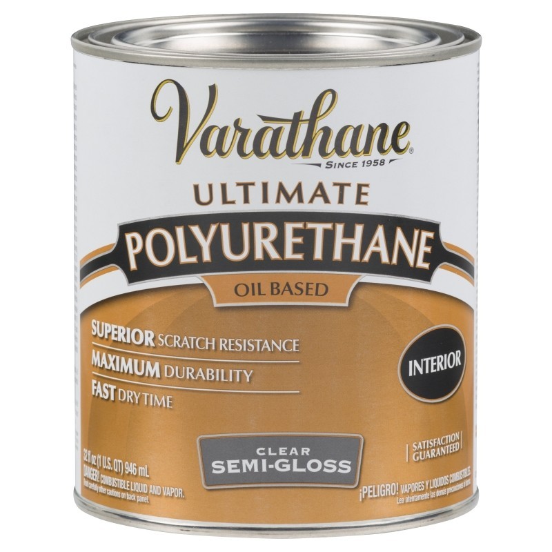 Varathane 6041H Polyurethane, Semi-Gloss, Liquid, Clear, 1 qt