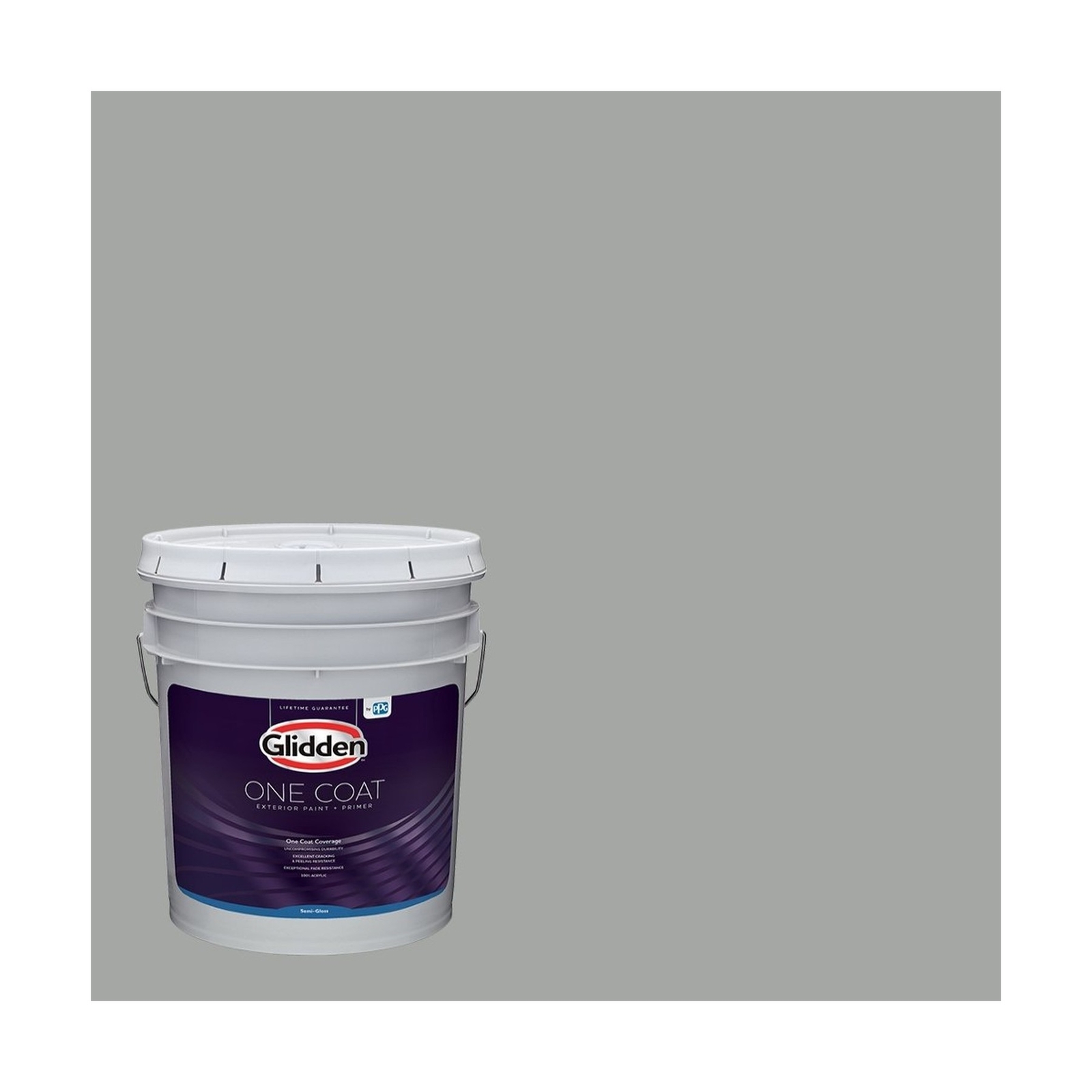 Glidden Exterior Paint + Primer: Gray/Stepping Stone, One Coat, Semi-Gloss, 5…