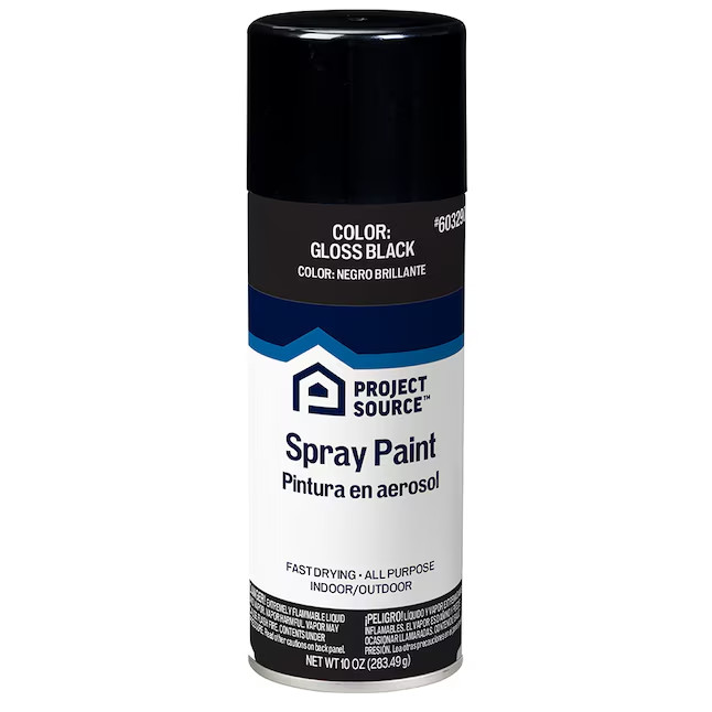 Project Source Gloss Black Oil-based Spray paint ( NET WT. 10-oz )
