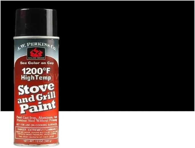 AW Perkins Extreme High Temp Stove Hearth BBQ Spray Paint |Up to 1400°F – Black