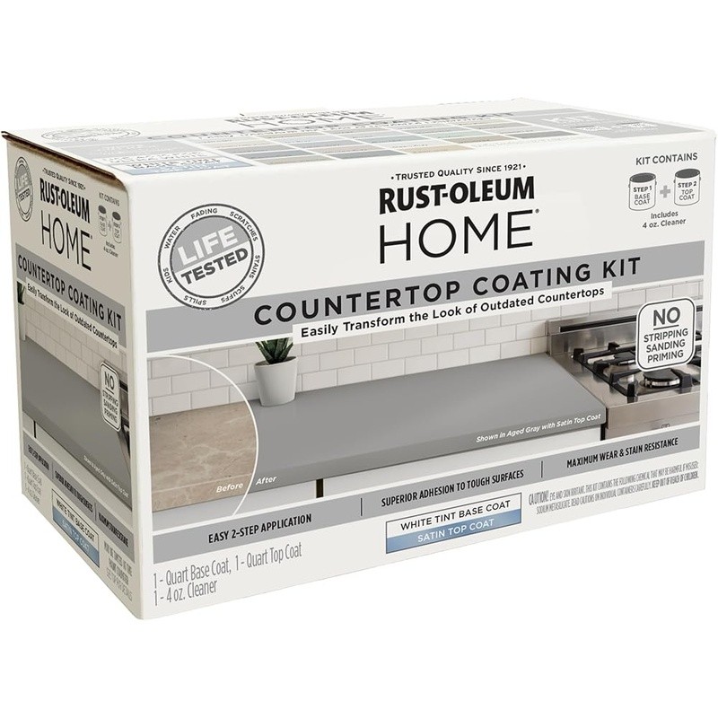 Countertop Coating Kit Stain Resistant Easy 2-Step Fast Dry Durable 32oz New