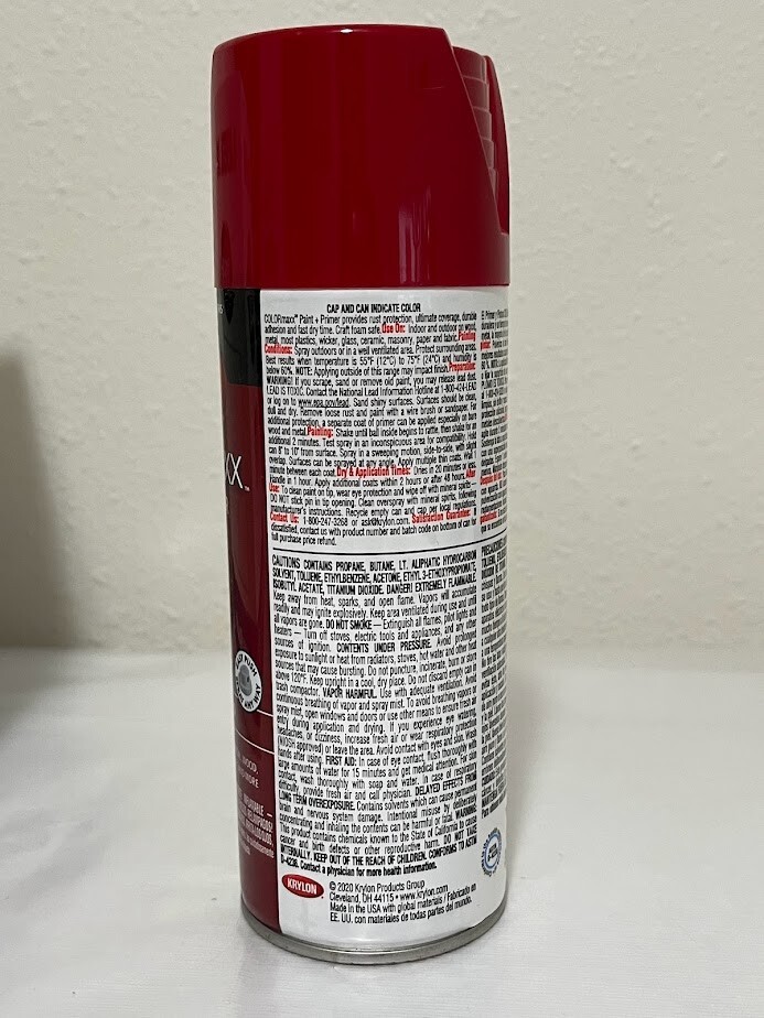 Krylon COLORmaxx ~ Gloss Cherry Red ~ Spray Paint # 5511 Indoor Outdoor