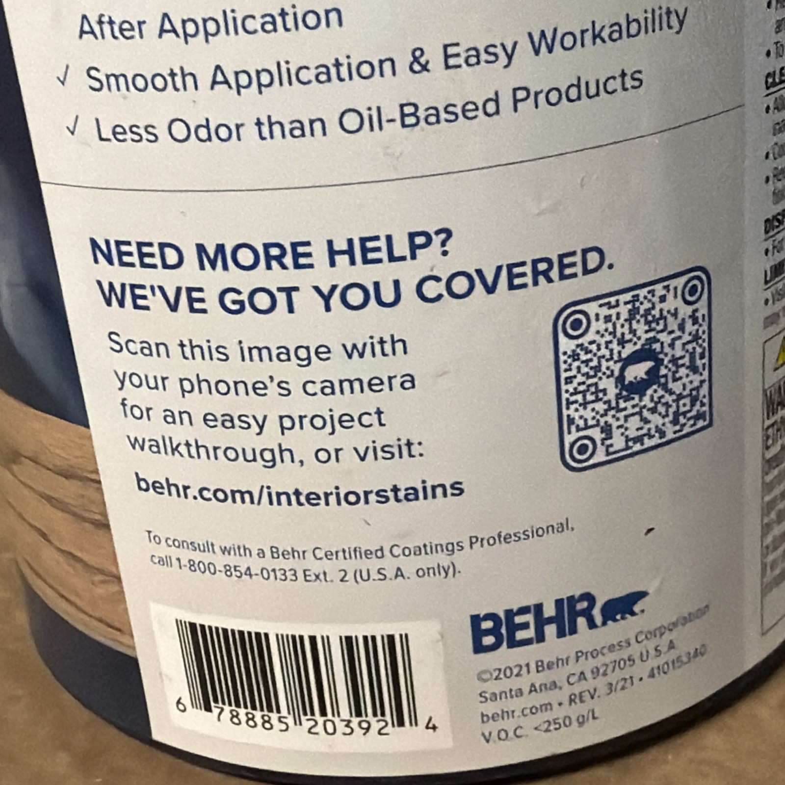 One Quart Behr Premium Fast Drying Water-based Wood Stain Weathered Gray B4536