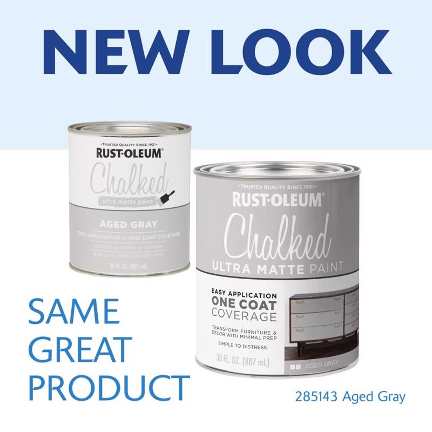 Rust-Oleum Ultra Matte Gray Water-Based Acrylic Chalk Paint 30oz (2-PACK)