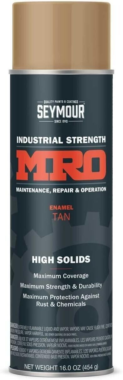 SEYMOUR 620-1435 Industrial MRO High Solids Spray Paint, Tan 16 Fl Oz