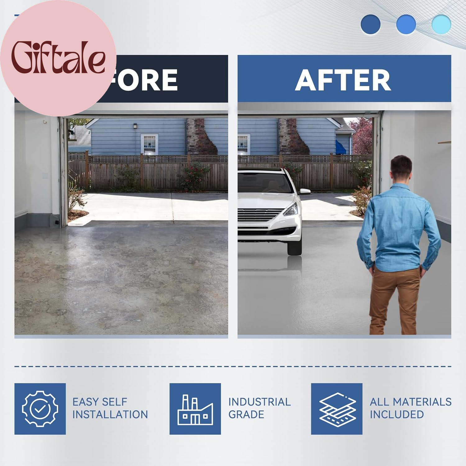 Garage Floor Epoxy Kit with Primer, Garage Floor Paint with Tools, Epoxy Coating