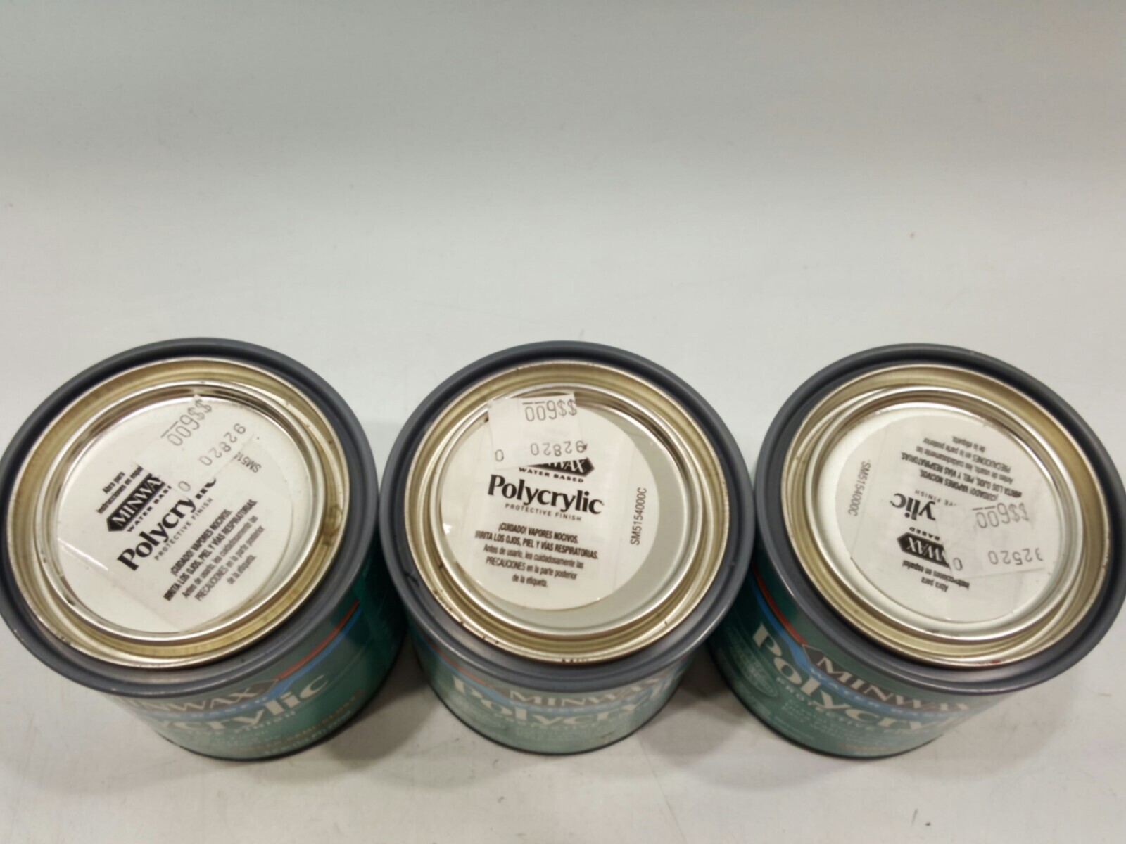Minwax 24444 Polycrylic Clear Semi Gloss Protect Finish 1/2 Pint W/Based QTY-3