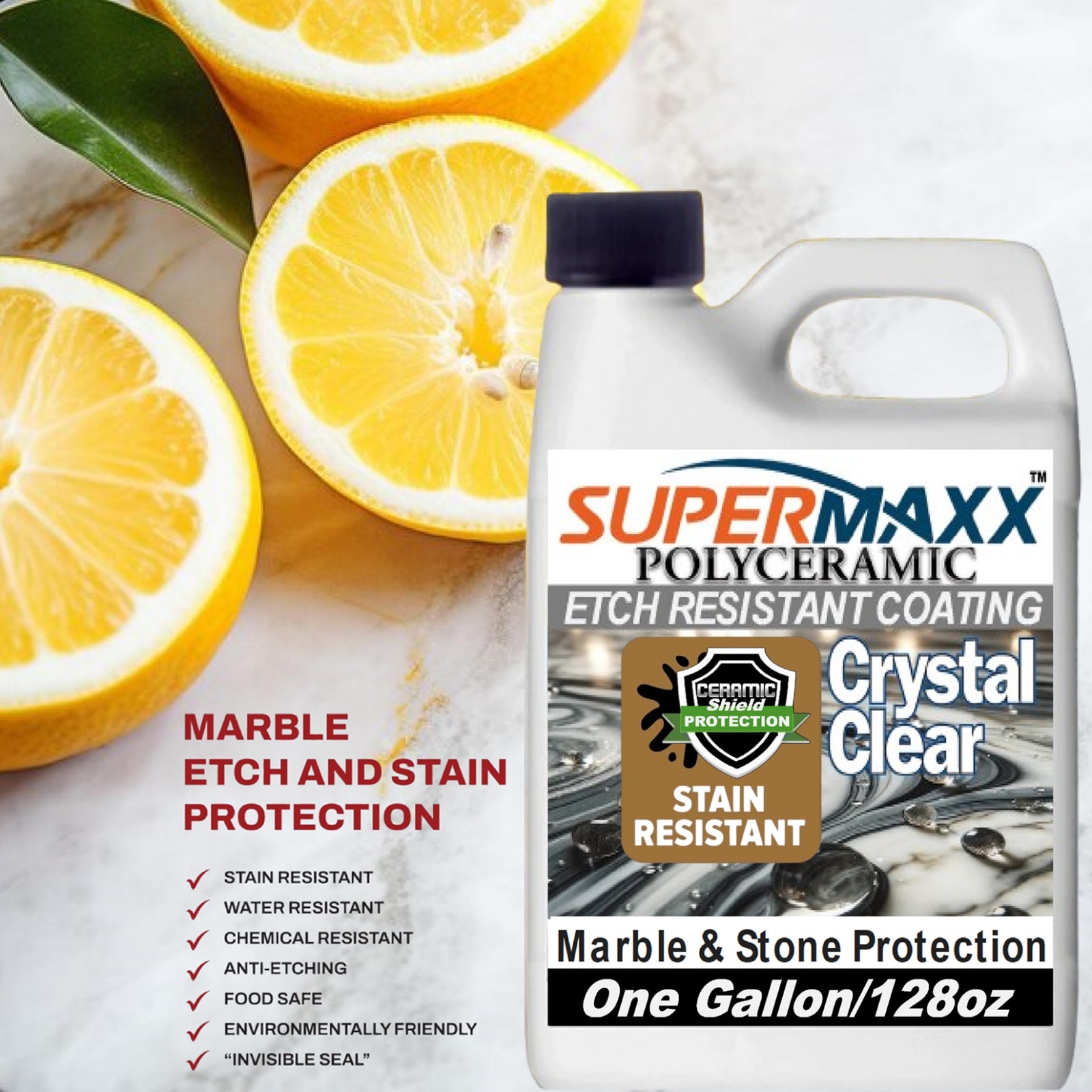 ETCH-PROOF COUNTERTOP COATING PROFESSIONAL MARBLE STAIN PROTECTION – 1 GALLON