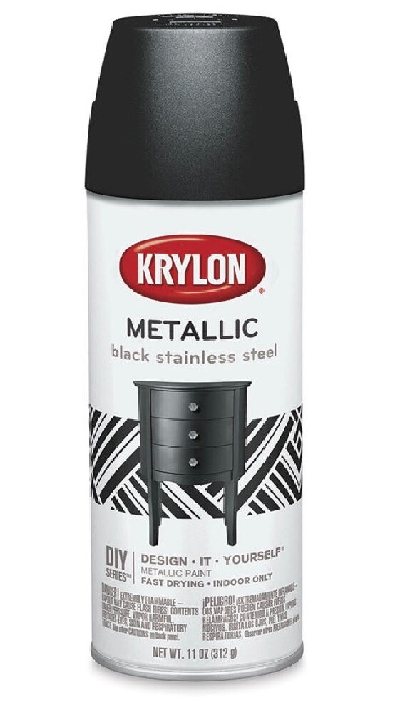 Krylon Metallic Spray Paint, Black Stainless Steel, 11 Oz., Indoor and Outdoor