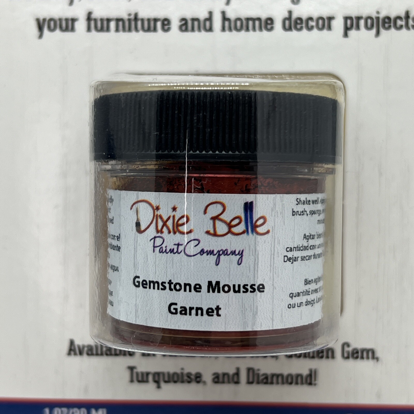 DIXIE BELLE PAINT~GEMSTONE MOUSSE~1OZ~CREAMY/RICH & SHINY DETAILING~~GARNET~~