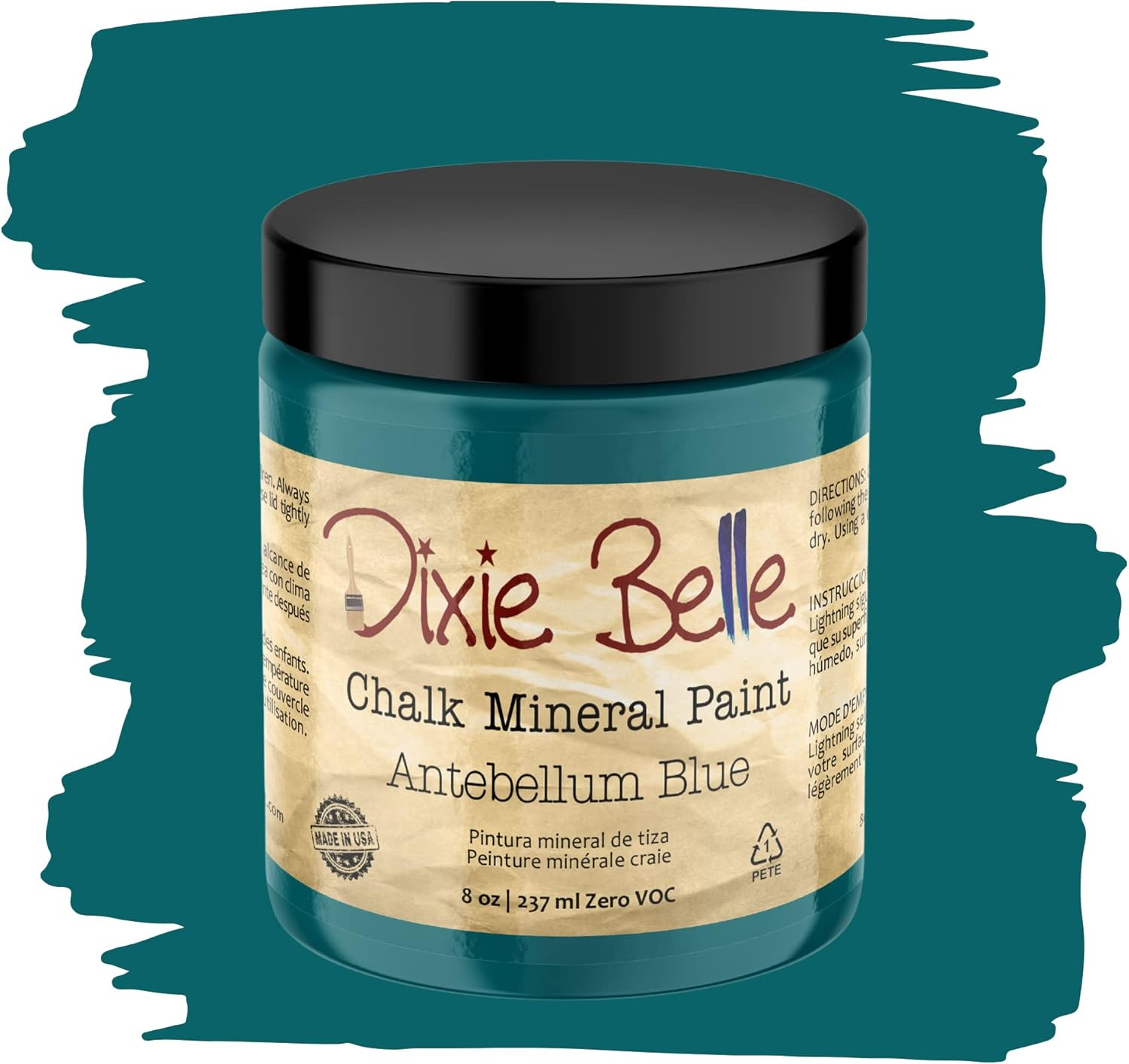 Chalk Finish Furniture Paint | Antebellum Blue (8Oz) | Matte Dark Teal Chic Chal