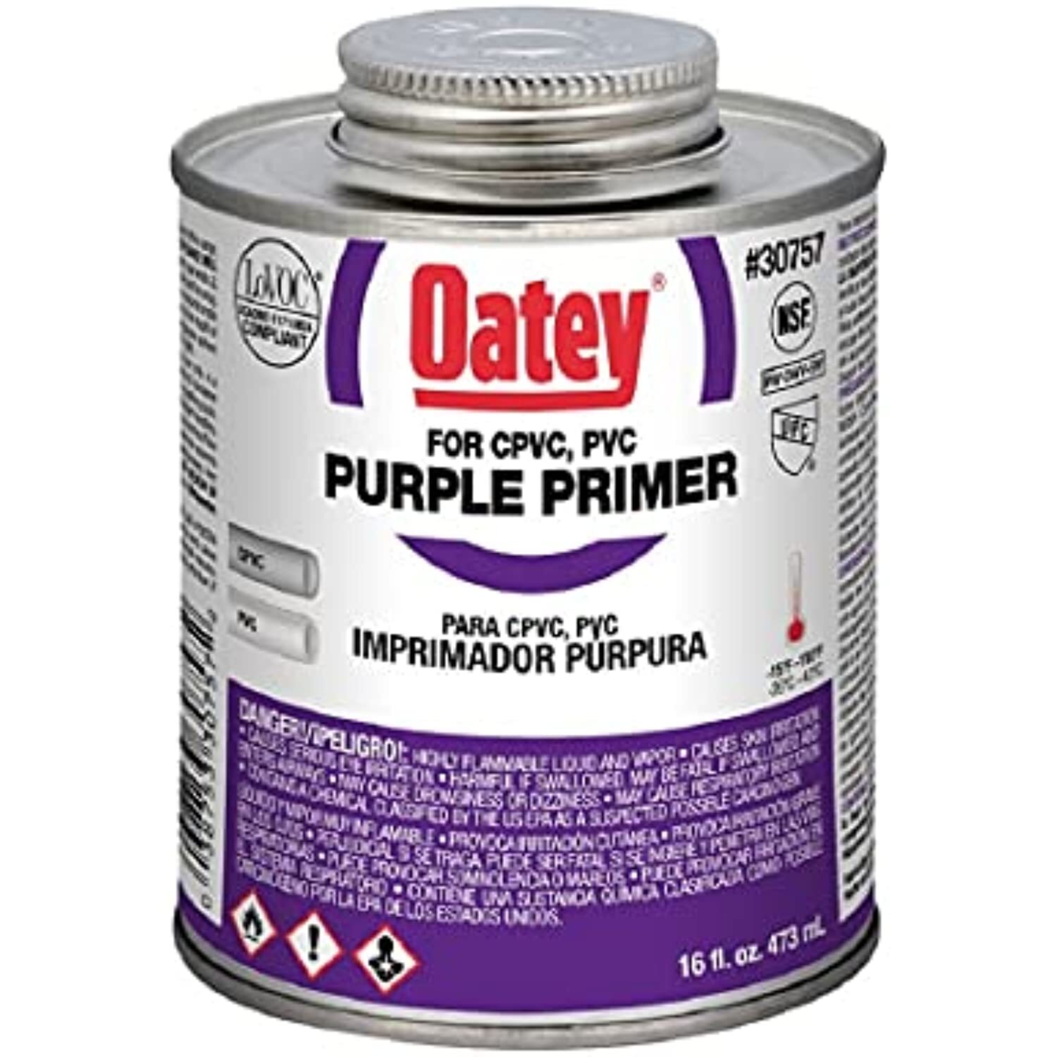 Oatey 30757 House Primers, 16 Fl Oz (Pack of 1), Purple