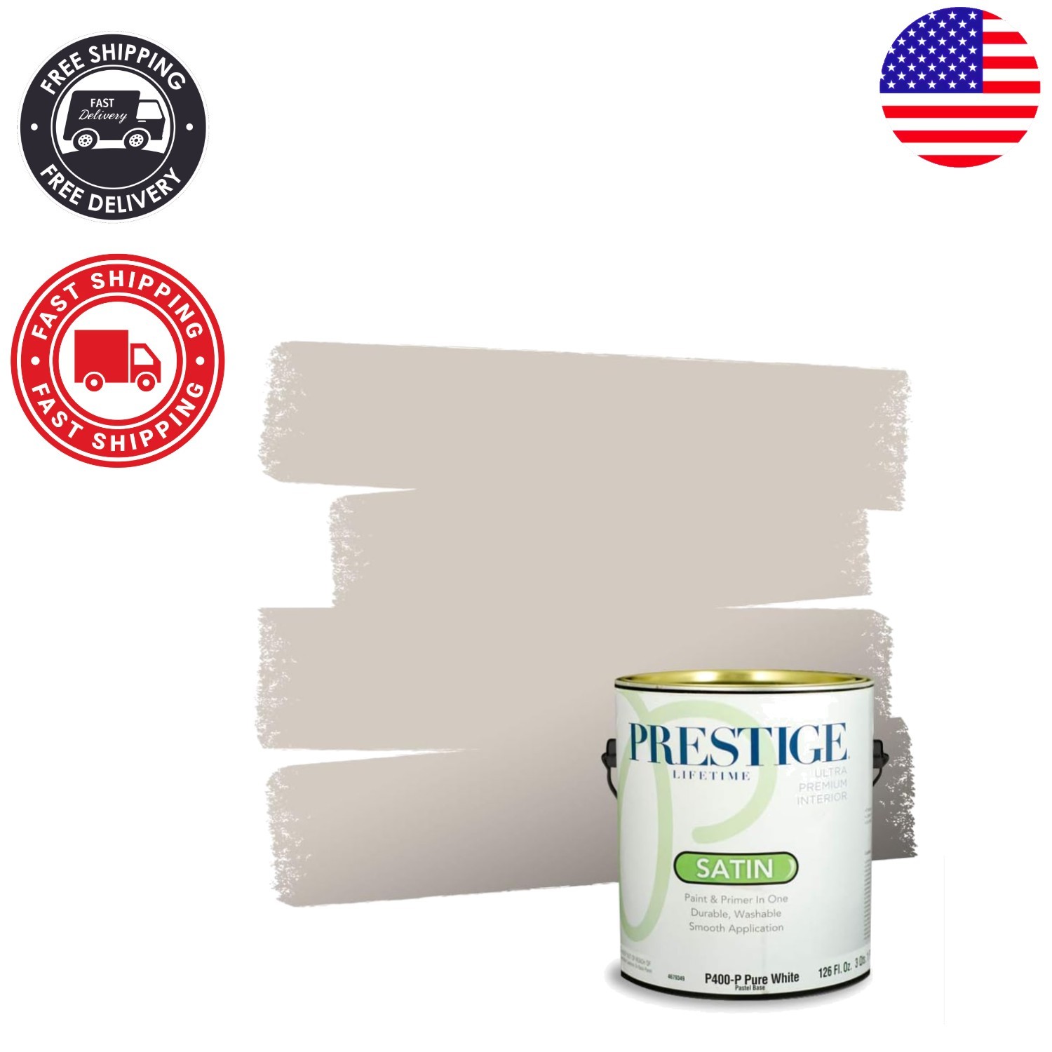 Paint & Primer in One – Satin Finish, 1-Gallon Comparable to Agreeable Gray