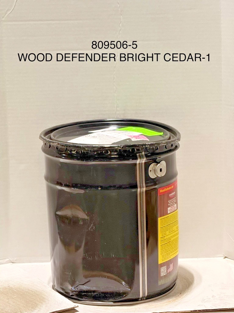 Wood Defender Transparent Fence Stain Bright Cedar Stain 5 gallon Dented Can