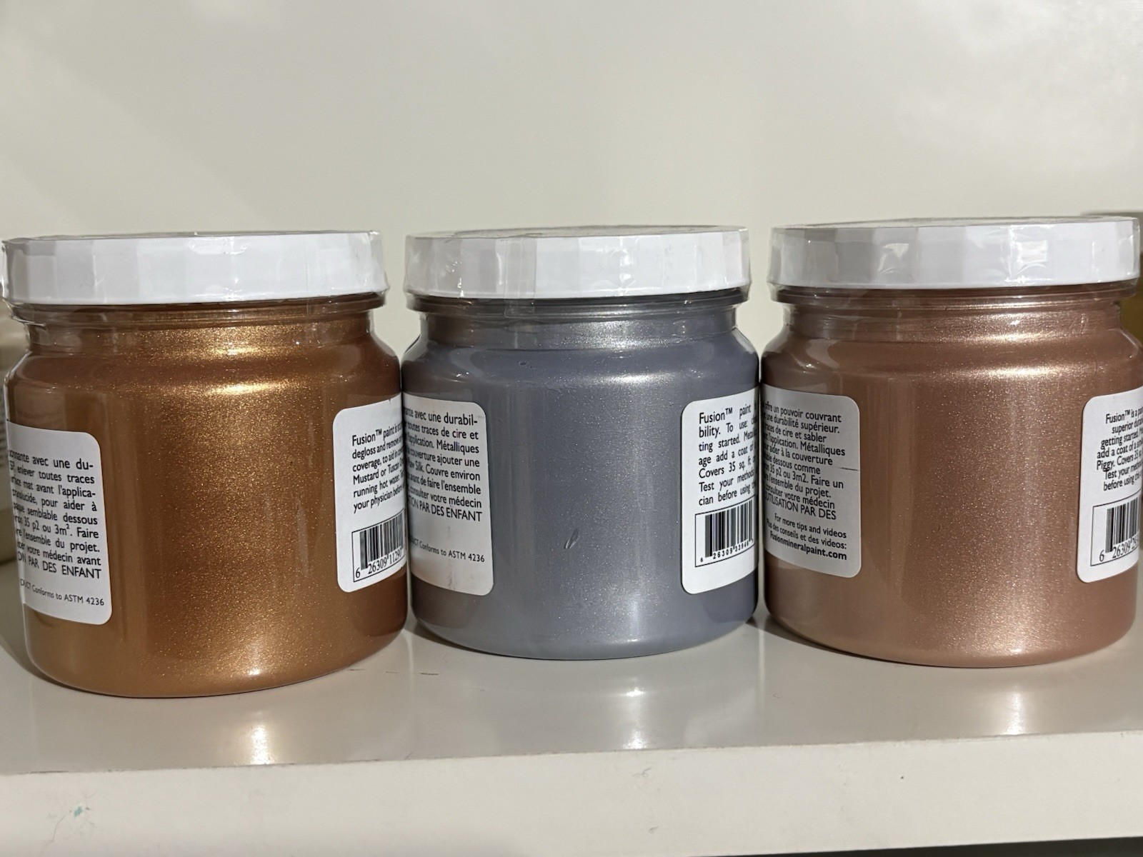 Fusion Mineral Paint 3 Pack of Metallic 1/2 Pints