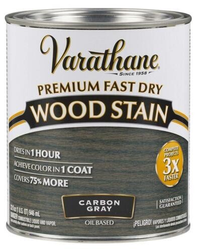 Varathane 304559 Premium Fast Dry Wood Stain, 32 oz, Quart, Carbon Gray FREE S&H
