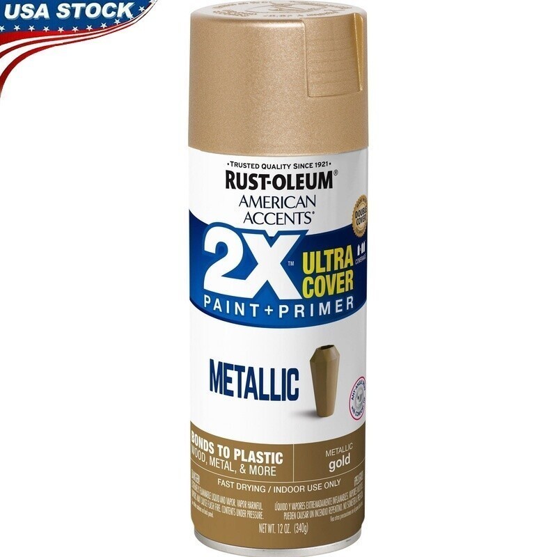 Metallic Spray Paint Impact-Resistant Quick Drying Durability 2X Ultra Cover New