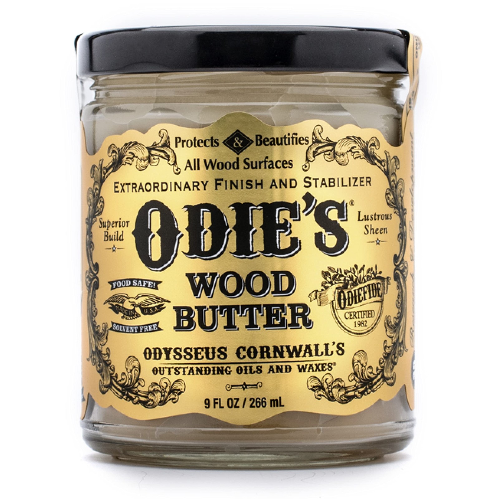 Odies Wood Butter Natural Non Toxic Food Safe Wood Finish 9 oz Jar Solvent Free