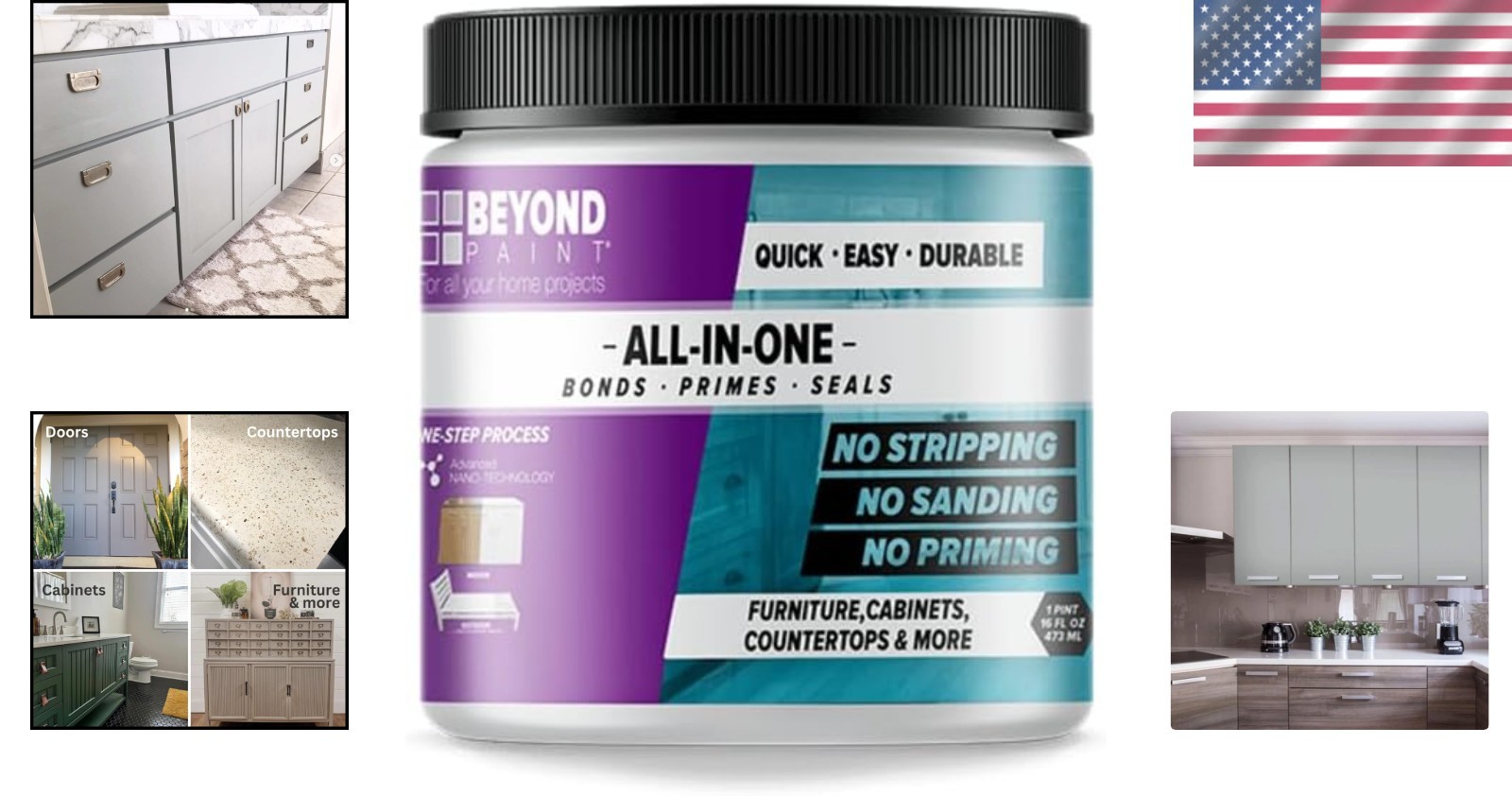 Acrylic Refinishing Paint, Soft Gray Matte – Fast-Drying, No Prep Work, 1 Pint