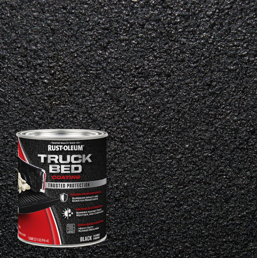 Rust-Oleum Truck Bed Coating Stops Rust Black Textured Matte 1 Quart