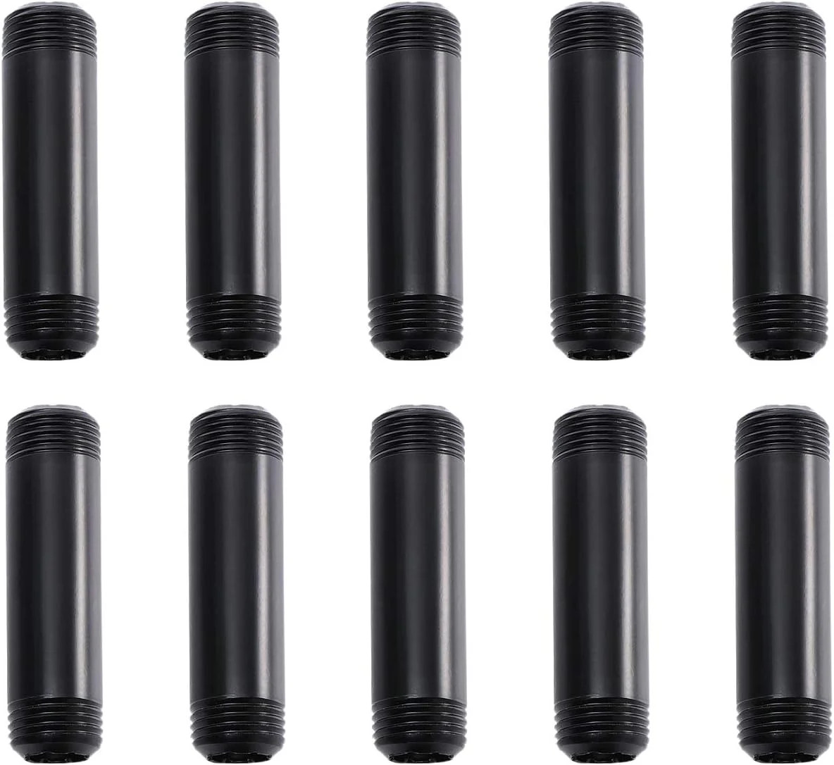 1/2″ x 4″ Black Painted Iron Pipe, Home TZH 10 Pack Black Paint Finish Threaded