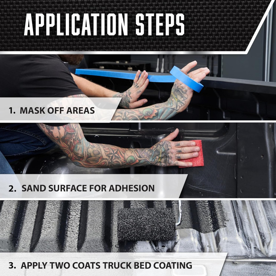 Rust-Oleum Truck Bed Coating Stops Rust Black Textured Matte 1 Quart
