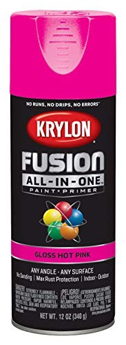 Krylon All In One Spray Paint Hot Pink 12oz Indoor Outdoor Strong Adhesion