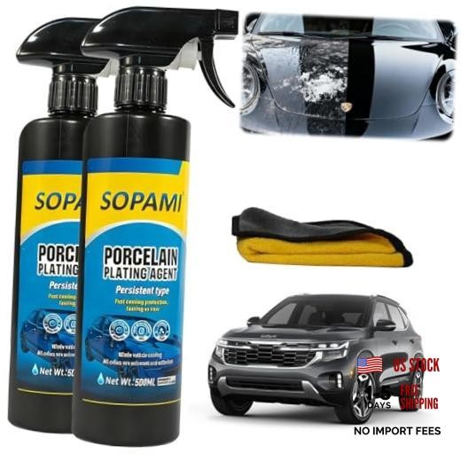Ceramic Coating Spray (2 Pack), Hydrophobic Car Wax for 17.6 Fl Oz (Pack of 2)