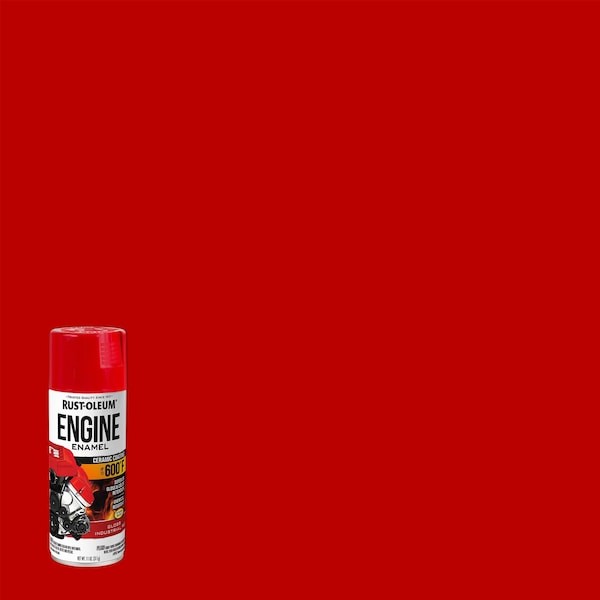 Rust-Oleum 366432 Automotive 600 Degrees F Engine Enamel Spray, Industrial Red,