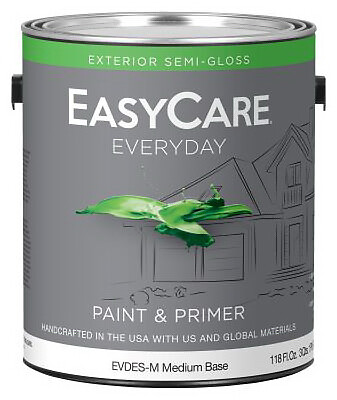 EasyCare EVDESGM-GL Everyday Exterior Latex Paint, Semi Gloss, Medium Base,
