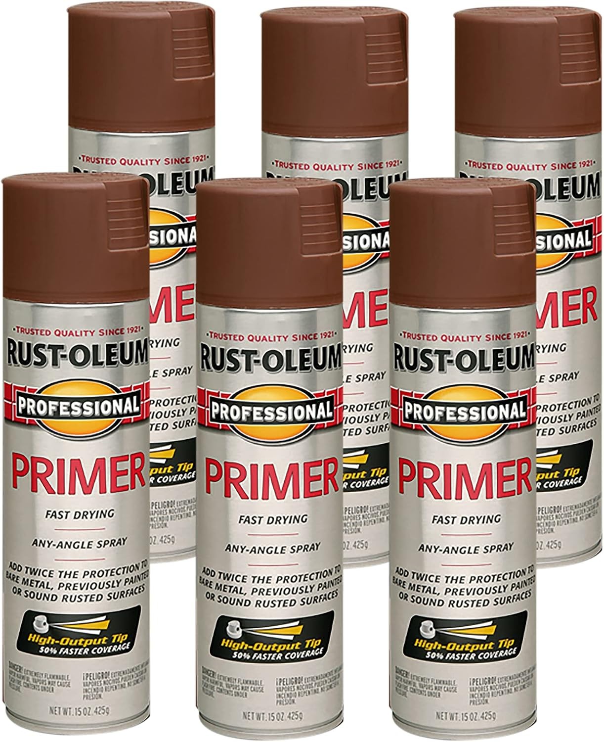 7569838-6PK Professional Primer Spray 15 Oz Flat Red 6 Pack
