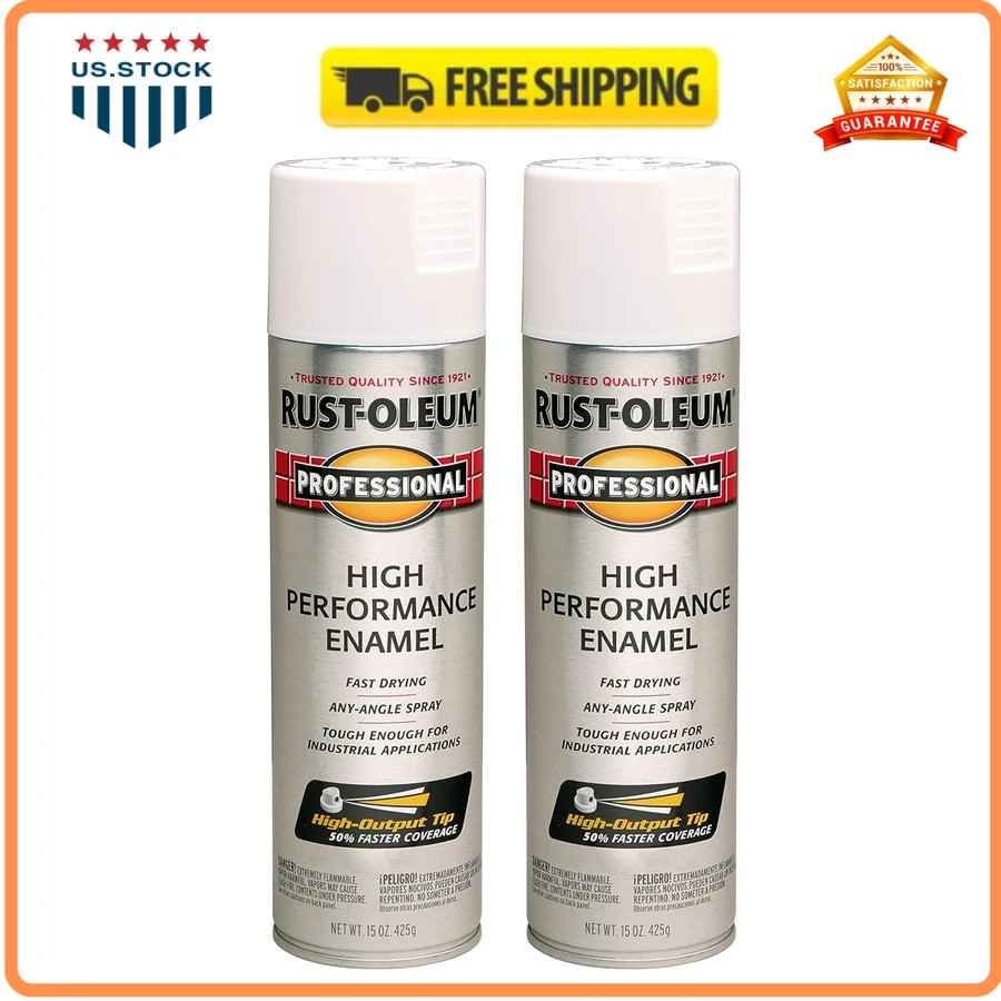 Rust-Oleum Professional High Performance Enamel Spray Paint Semi-Gloss White…