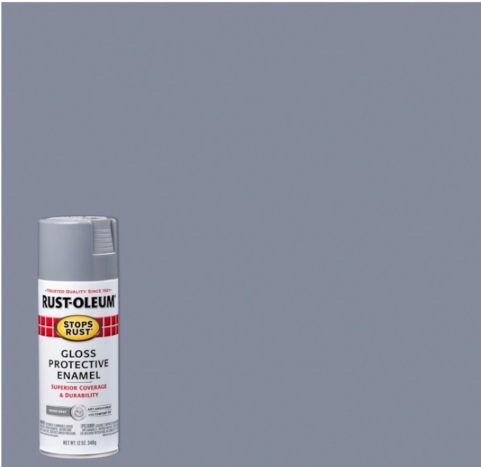 Rust-Oleum 7786830-6PK Stops Rust Spray Paint, 12 oz, Gloss Smoke Gray, 6 Pack