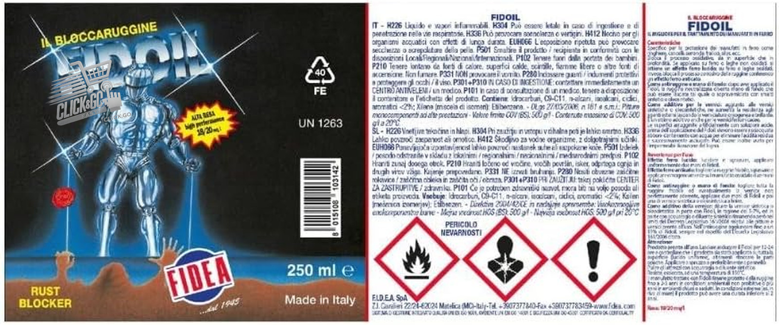Fidoil Anti-Rust Lock Protective Metals Paint Iron Enamel Clear