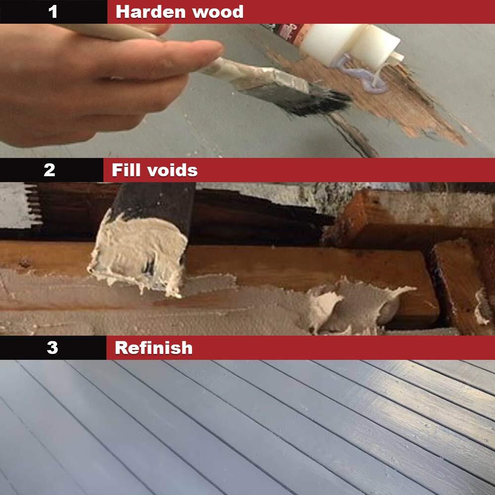 PC Products 84113 Rotted Wood Repair Kit Water-Based Hardener Paste