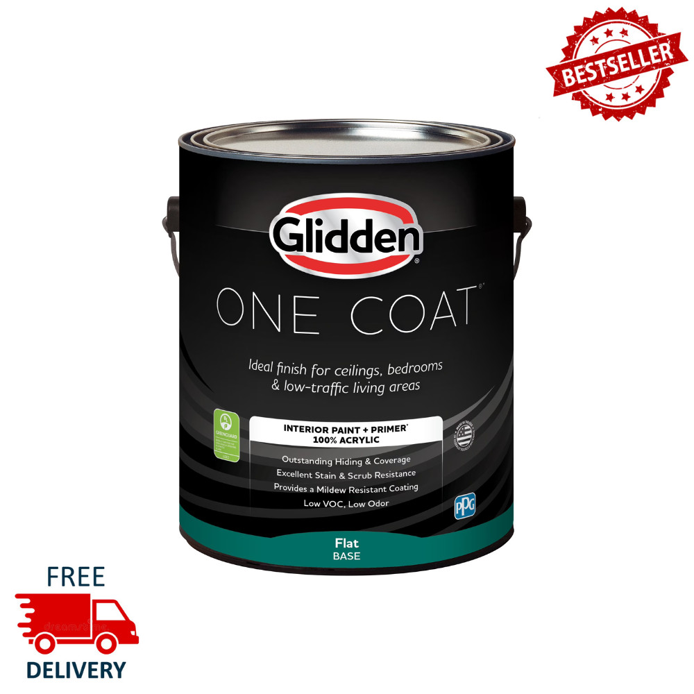 Glidden One Coat Bordeaux Red Flat Interior Paint + Primer, 1 Gallon, Pack of 1