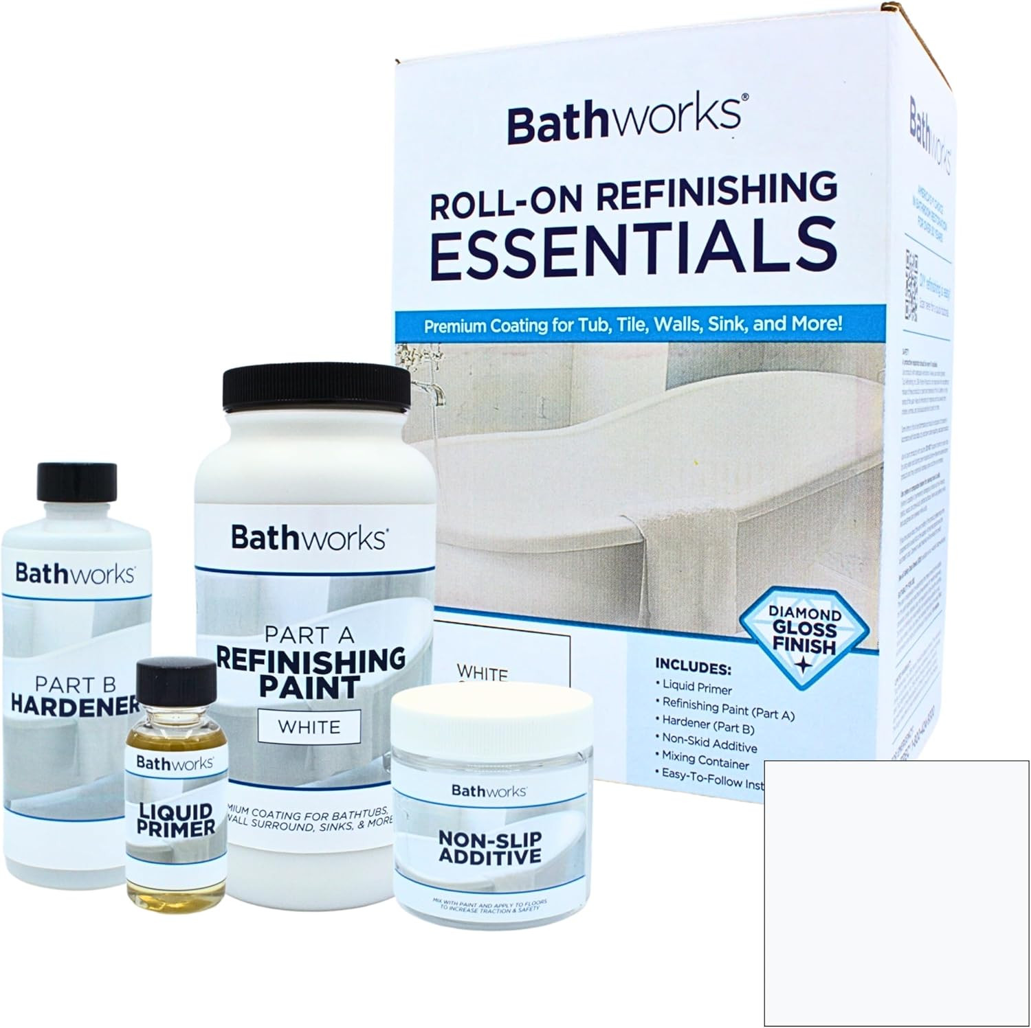Essentials Roll-On Refinishing Kit – 22 Fl Oz, High Gloss White, Long-Lasting Ac