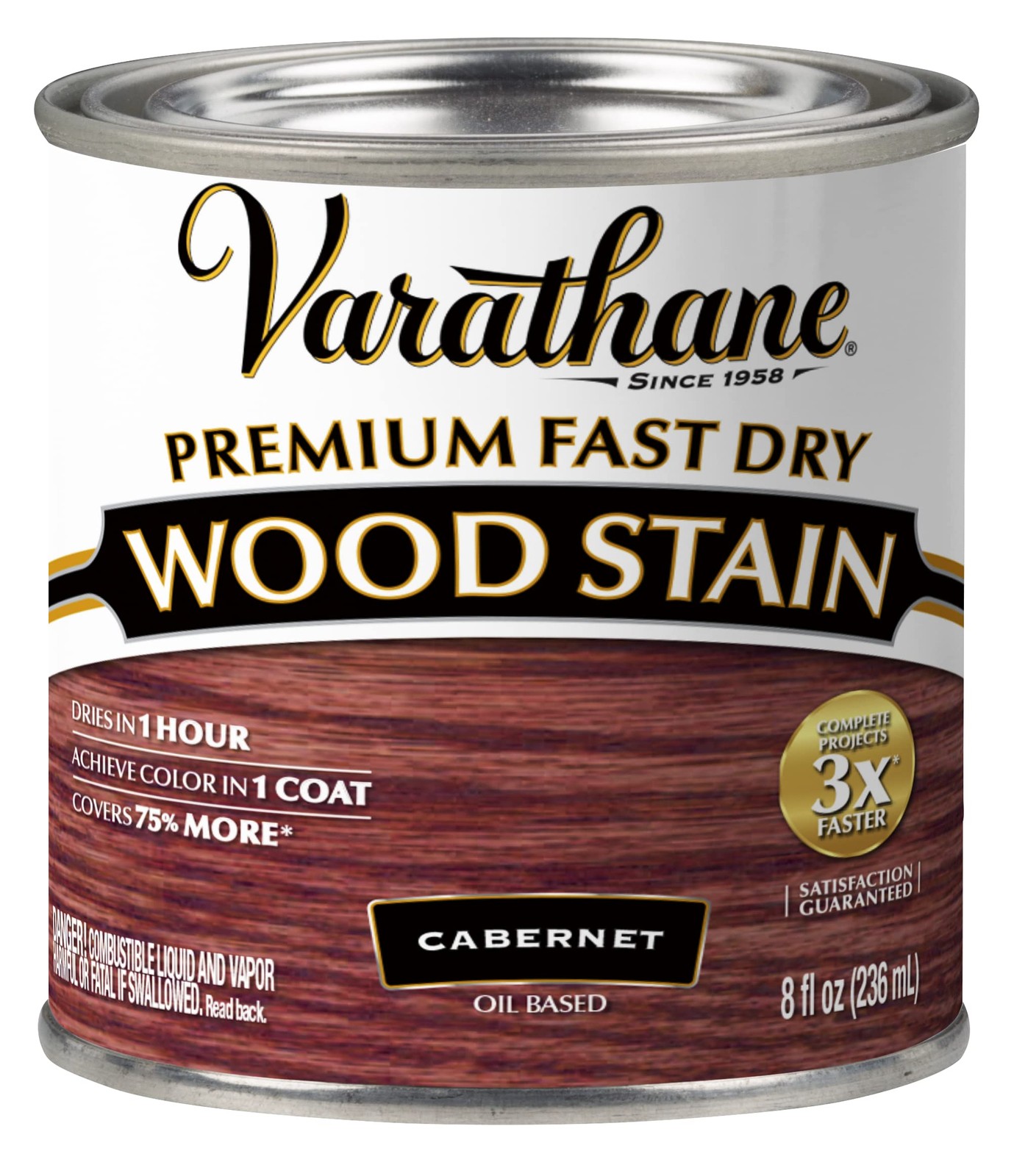 Varathane Premium Fast Dry Wood Stain Half Pint Cabernet One Coat Coverage