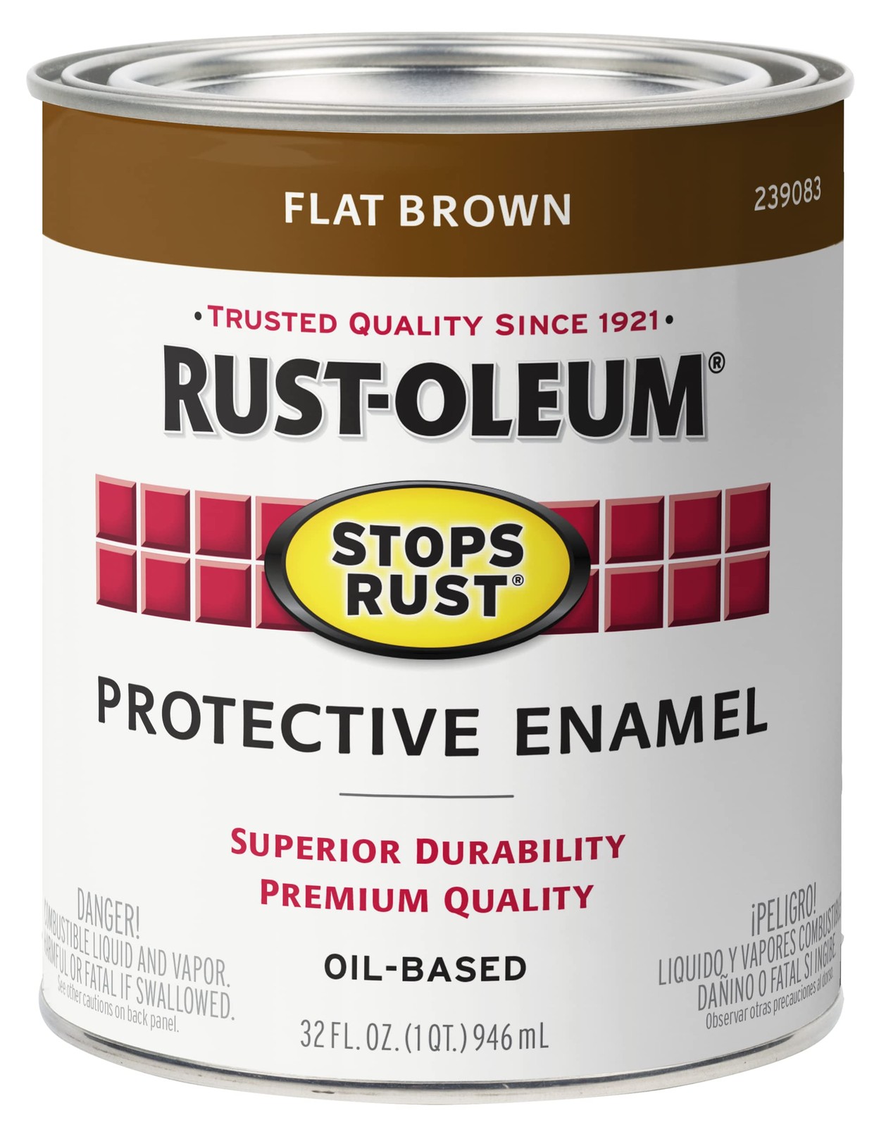 Rust-oleum Stops Rust Protective Enamel Paint 32 Fl Oz Flat Brown Durable Coa…
