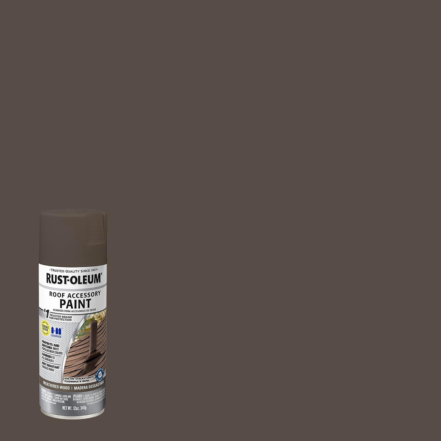 285217 Roof Accessory Spray Paint, 12 Oz, Weathered Wood/Brown