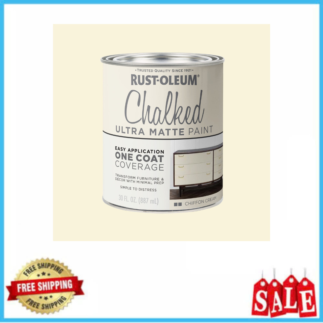 Rust-Oleum Chalked Ultra Matte Chiffon Cream Quart Paint Cabinets Furniture DIY