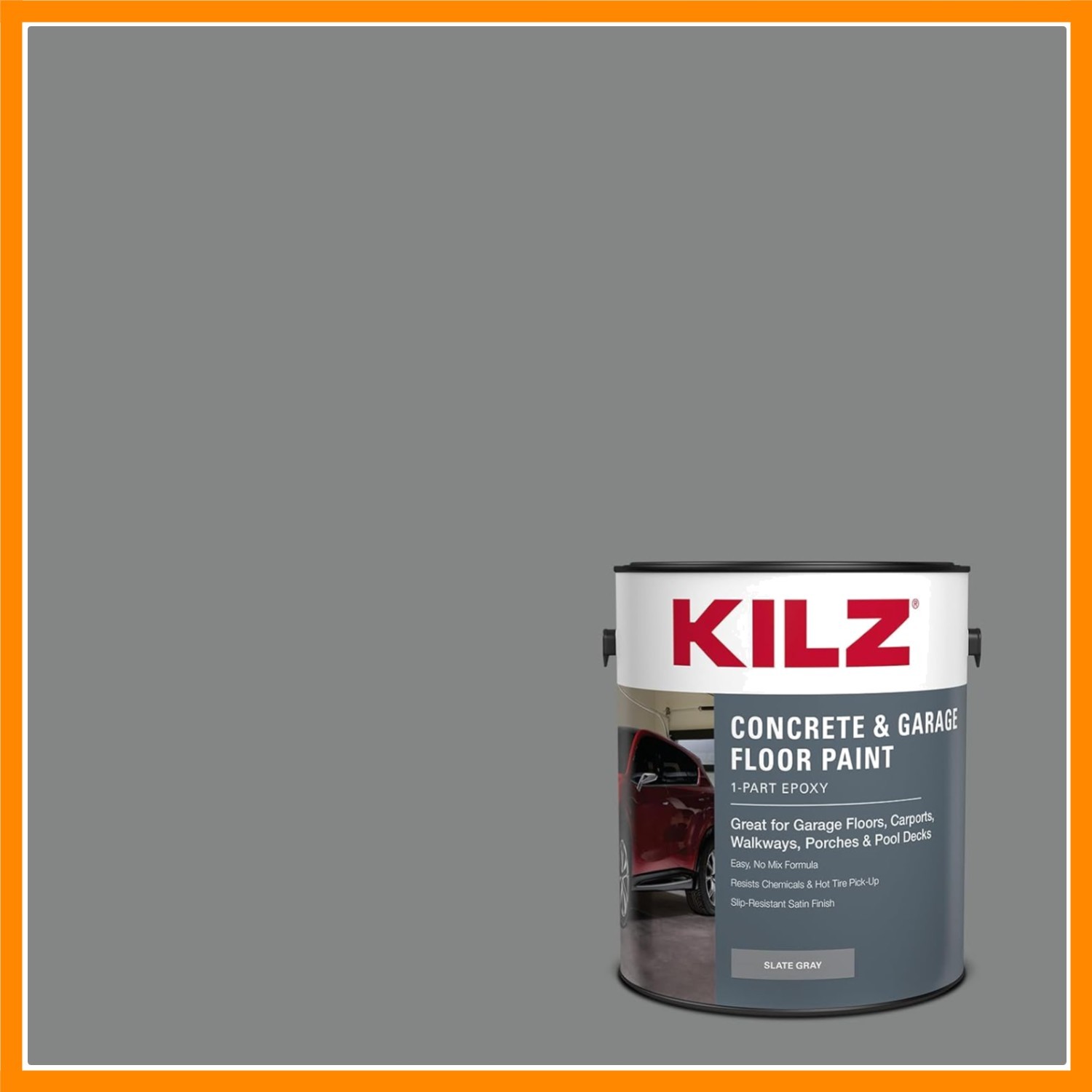 1-Part Epoxy Concrete & Garage Floor Paint, Slate Gray, 1 Gallon