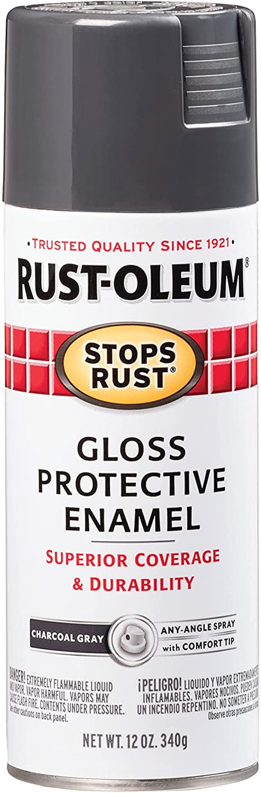 7784830 Stops Rust Spray Paint, 12 Oz, Gloss Charcoal Gray