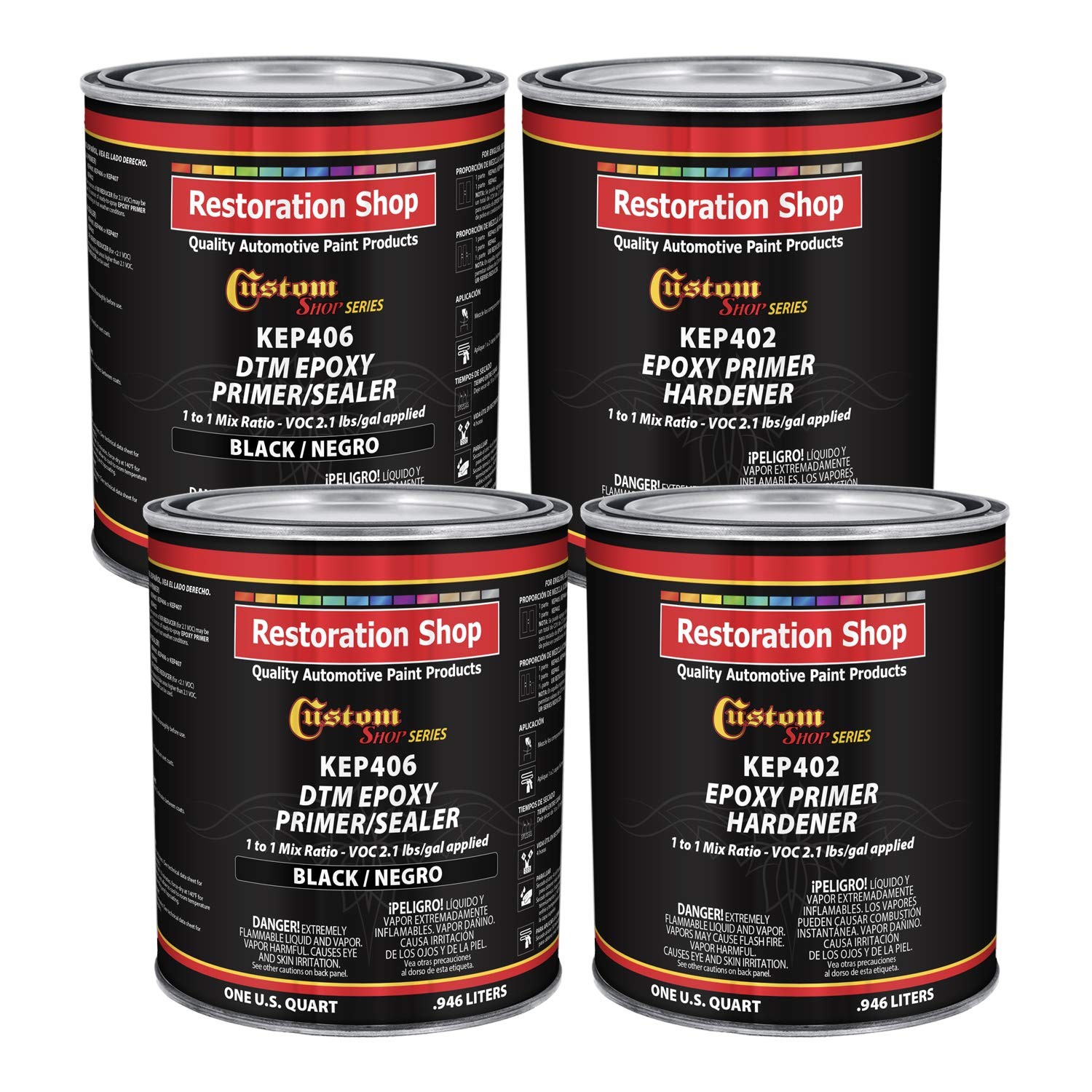 Custom Shop – Black Epoxy Primer/Sealer 2.1 VOC (Gallon Kit) Anti-Corrosive D…