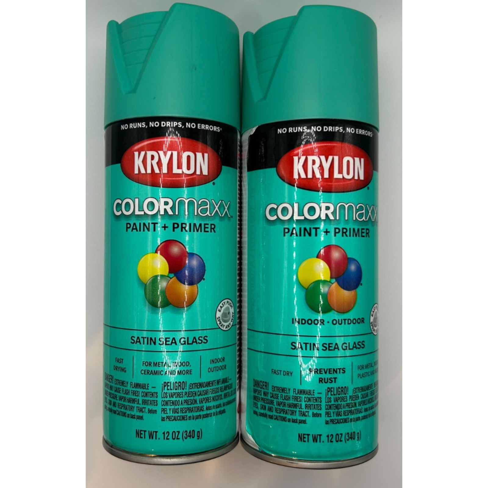Krylon COLORmaxx Sea Glass 12oz Fast Dry Spray Paint – 2 Pack