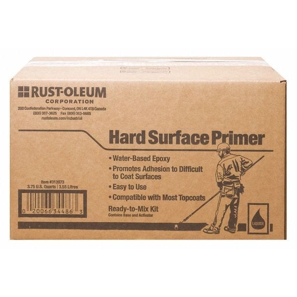 Rust-Oleum 313973 Epoxy Primer, Gray, Flat, 3.75 Qt, 250 To 350 Sq Ft/Gal