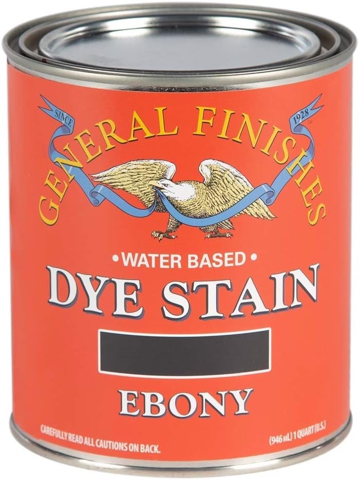 General Finishes Water Based Dye Stain – Ebony – Quart