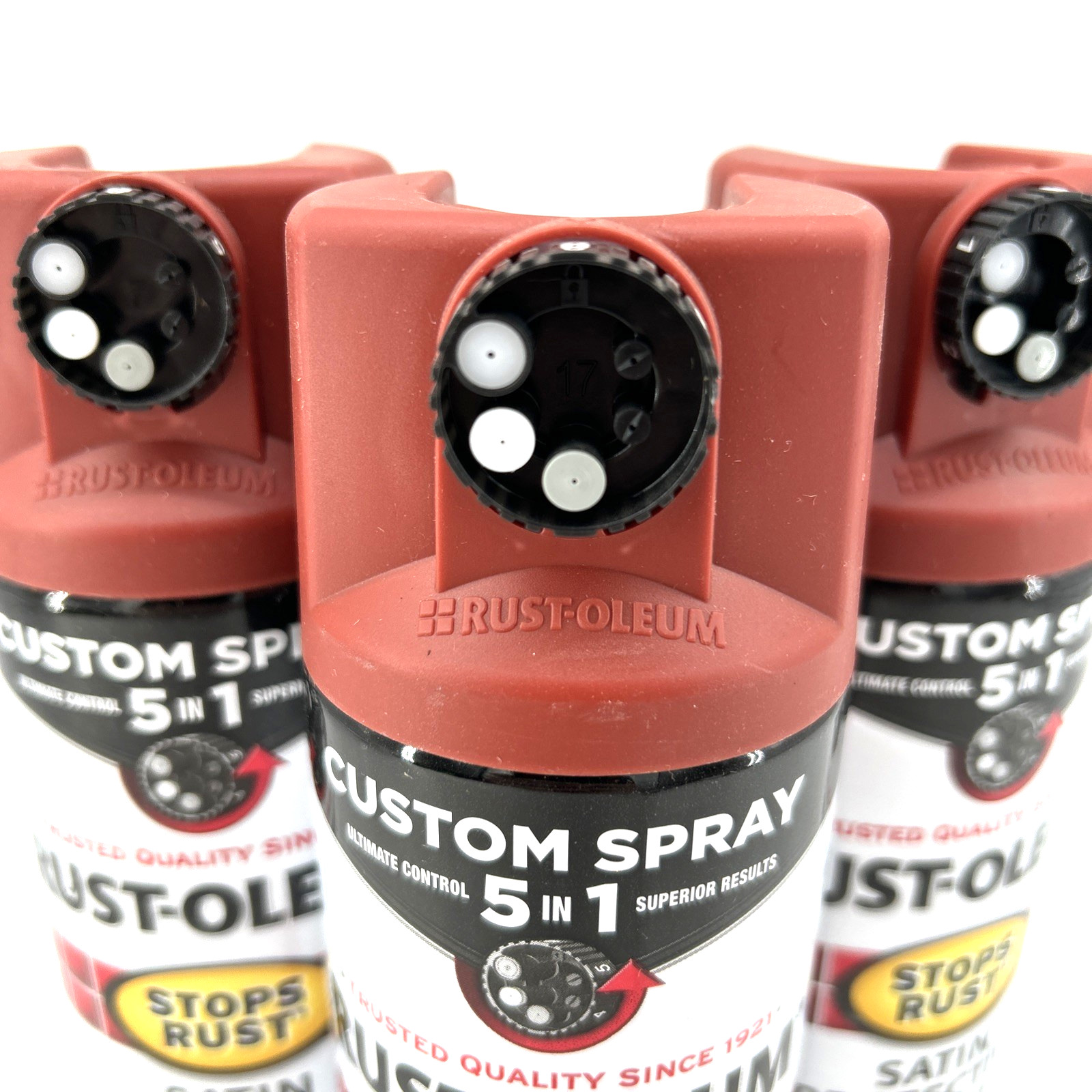 Rust-Oleum Satin Protective Enamel Spray Paint 12 Oz Lot Of 3 Brick Red