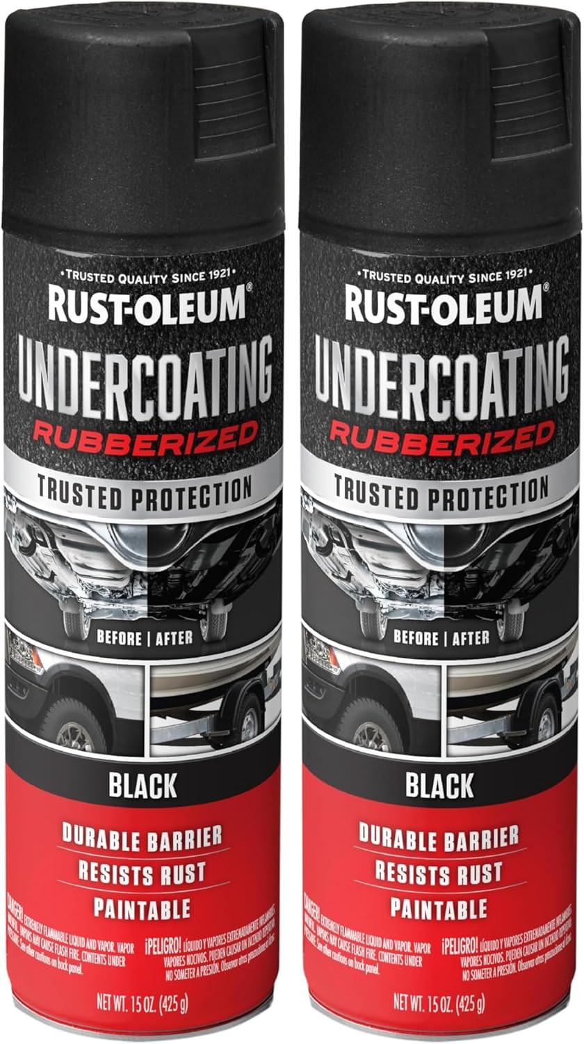 248657 Rubberized Undercoating Spray, 15 Oz, Black (Pack of 2)